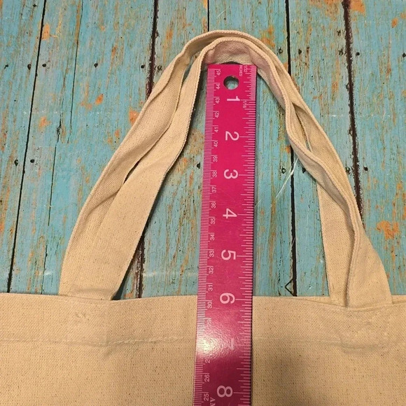 Hand Crafted| Canvas Tote | Butterfly decal | Medium Size | Beige - Picture 6 of 6